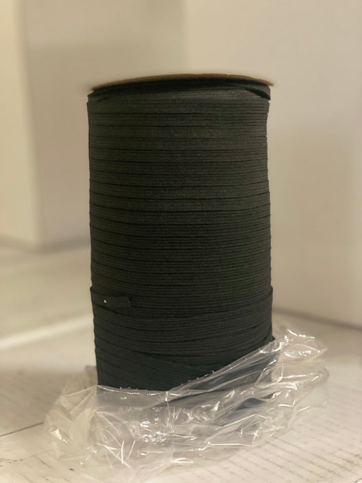 knitted elastic by the spool in black