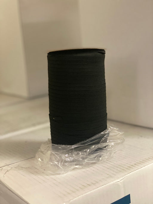 black knitted elastic by the spool