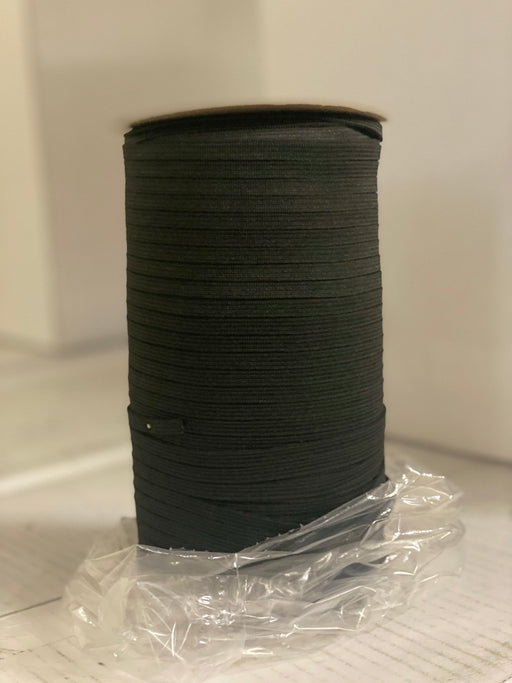knitted elastic by the spool in black
