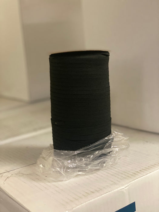 black knitted elastic by the spool